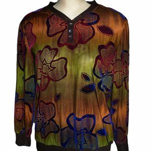 Long -Sleeved Velvety Pullover in Jewel Tones​​